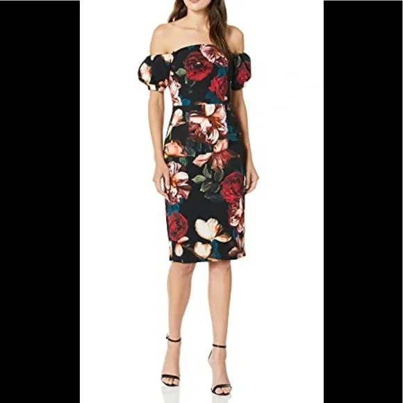 naida off shoulder midi dress Naida Off Shoulder Midi Dress